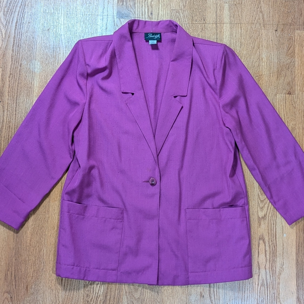 Bold & Bossy Radcliffe Blazer – Magenta Power Jacket Size 14 💼✨